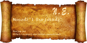 Noszál Euridiké névjegykártya